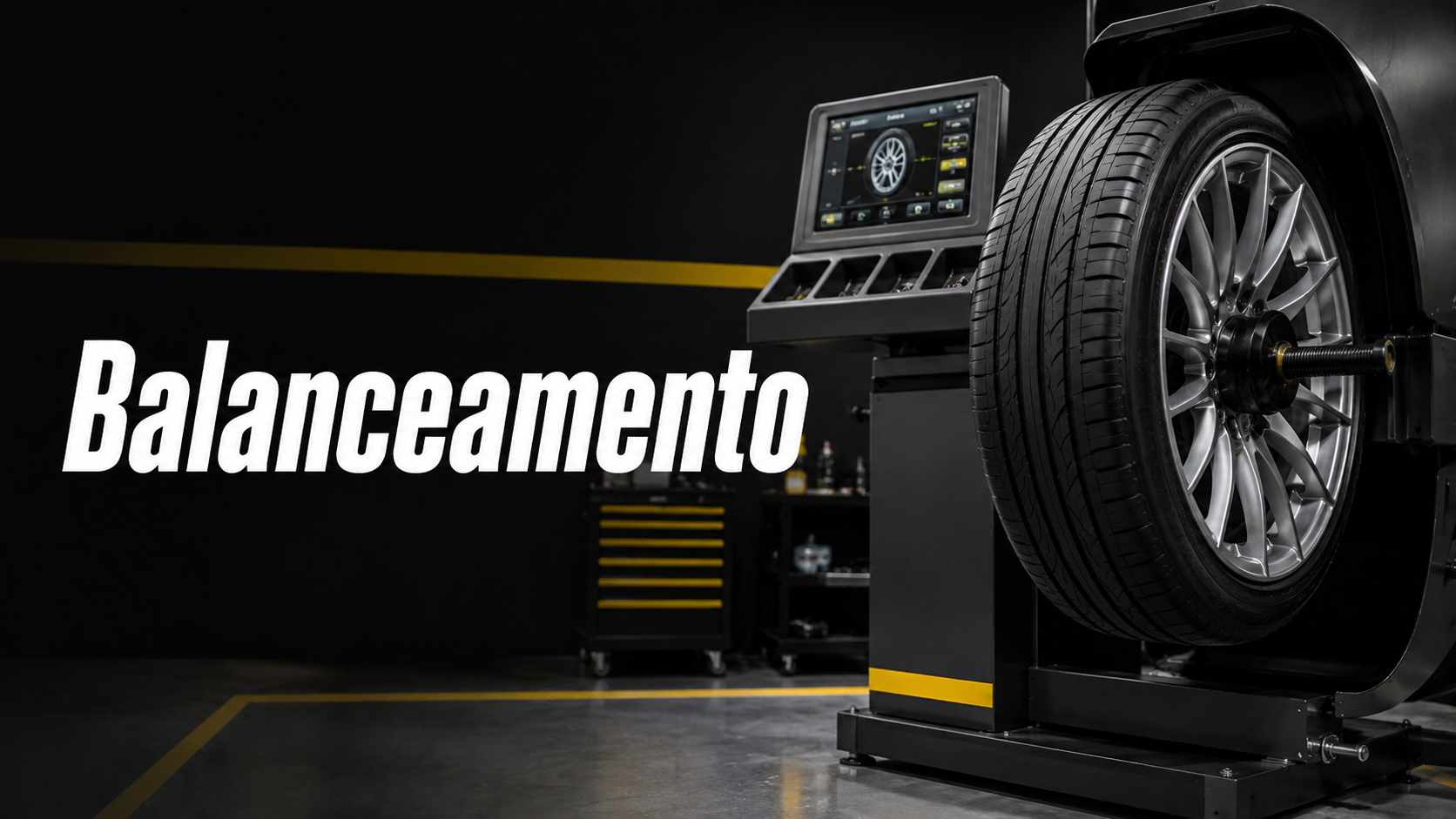 Roda em equipamento de balanceamento